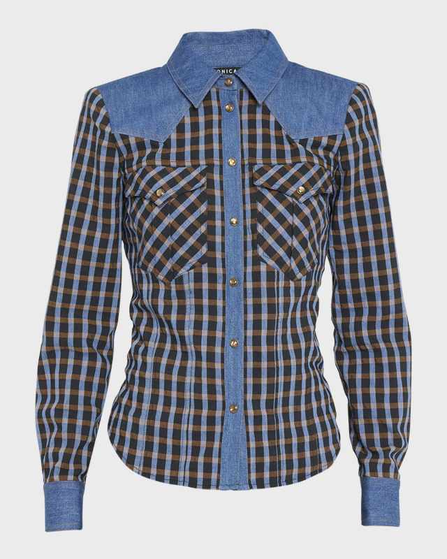 Reid Western Plaid Snap-Front Shirt